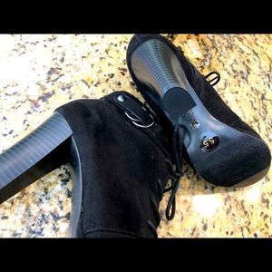 New Faux Suede Ankle Black Boots.